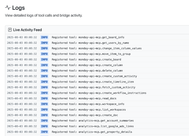 Detailed Logging